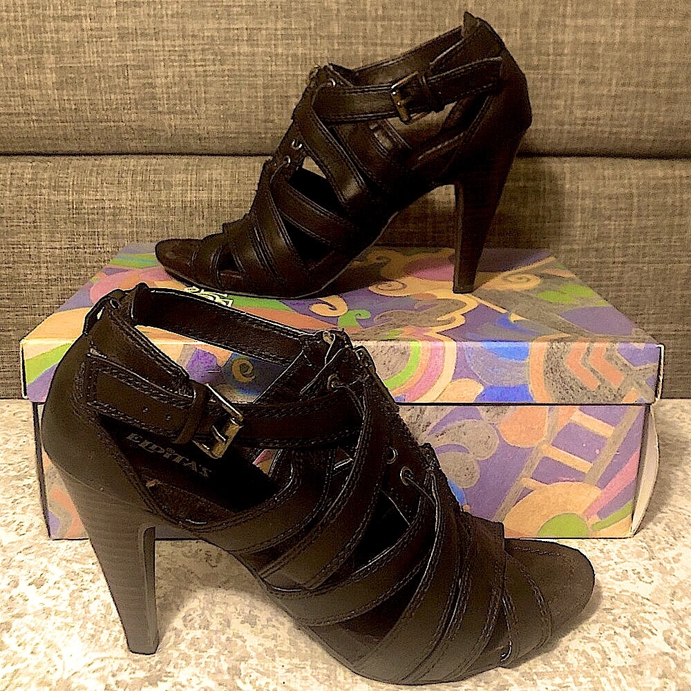 Eldita’s Angel Heels, Size 8, Brown